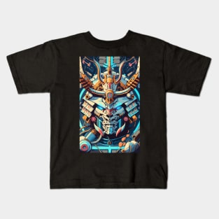 Mecha Oni Samurai Mask Kids T-Shirt